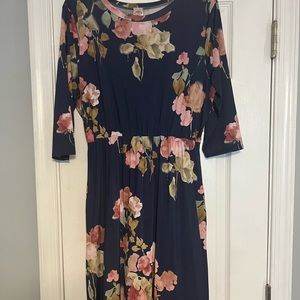 Blue floral maxi dress